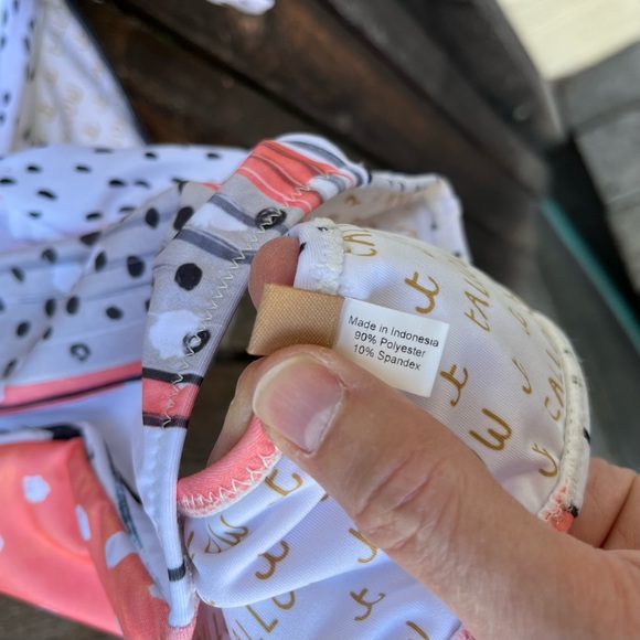 Tallow Polyphonic Halter Bikini Top & Bottom Set in Polka Mix NWT Sz 6 - Picture 13 of 16